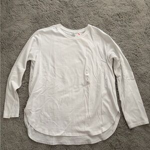 Uniqlo White Long Sleeve Tee L